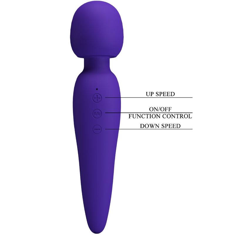 Pretty Love Meredith Super Soft Silicone Massage Wand Purple
