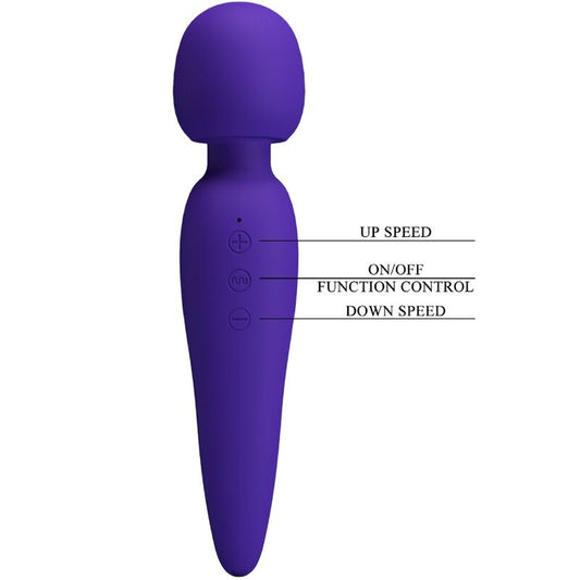Pretty Love Meredith Super Soft Silicone Massage Wand Purple