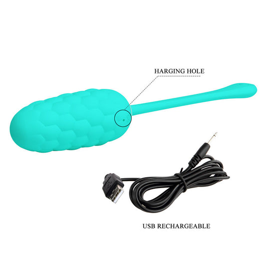 Pretty Love Smart Pretty Love - Vibrating Egg With Aqua Green Rechargeable Marine Texture