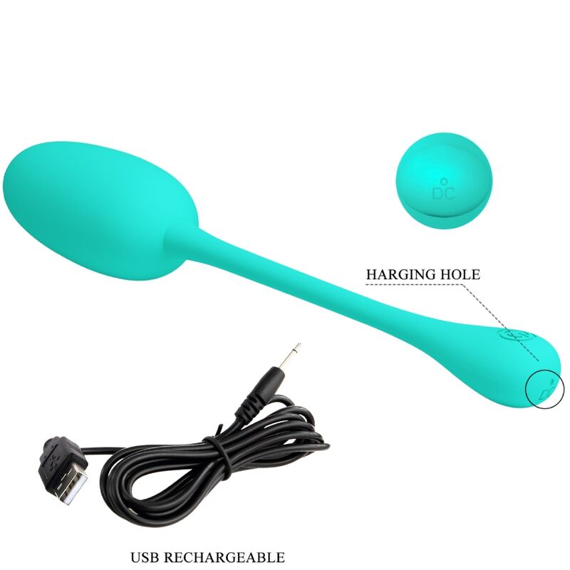 Pretty Love Flirtation Pretty Love - Knucker Water Green Rechargeable Vibrating Egg