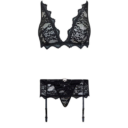 Livco Corsetti Sets Livco Corsetti Fashion - Belita Lc 90231 Sujetador + Panty + Liguero Negro S/M