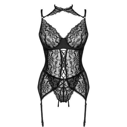 Livco Corsetti Sets Livco Corsetti Fashion - Giellandra For The Senses Collection Corset + Panty Negro