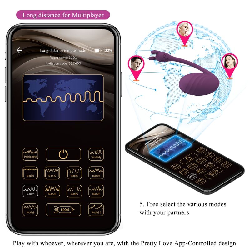 Pretty Love Led Pretty Love - Catalina Vibrator App Remote Control Purple