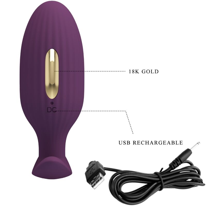 Pretty Love Bottom Pretty Love - Jefferson App Controlled Anal Plug Purple