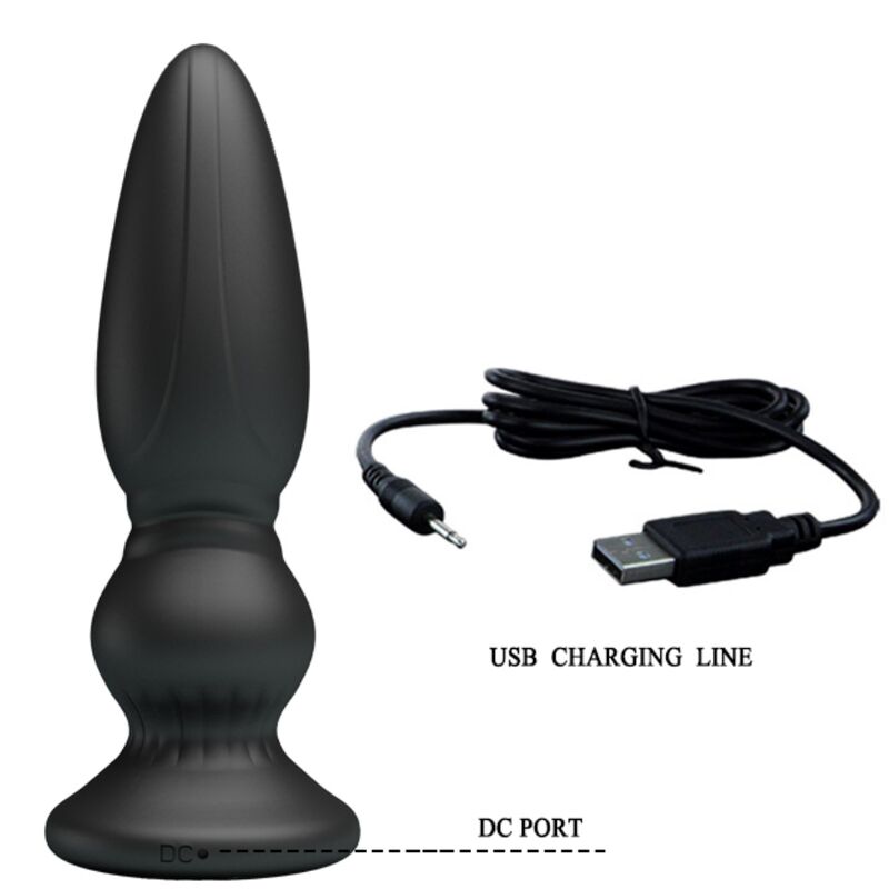 Mr Play Powerful Vibrator Remote Control Anal Plug Black