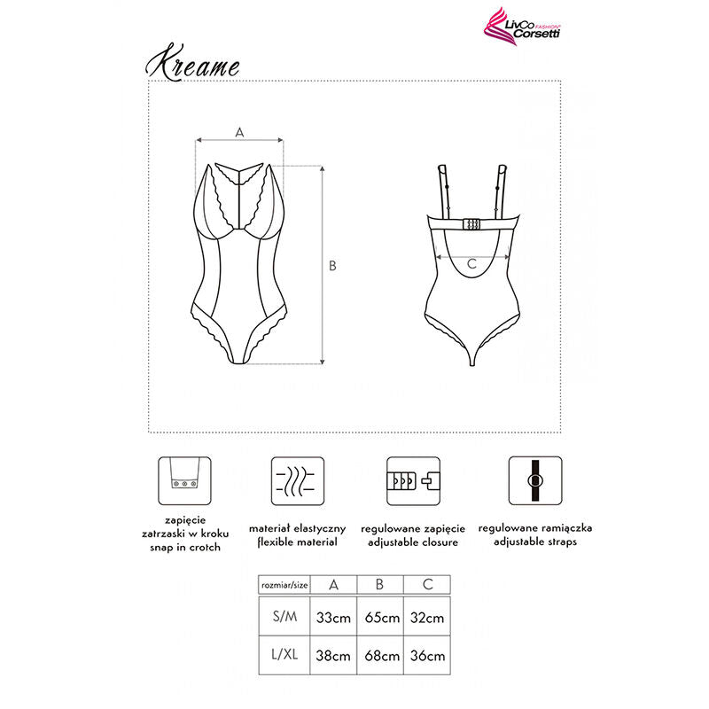 Livco Corsetti Bodies Livco Corsetti Fashion - Kreame Lc 90546 Body Black
