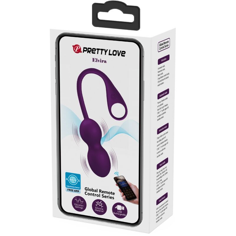 Pretty Love Elvira Kegel Balls App Remote Control Purple