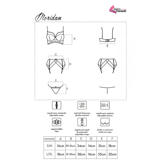 Livco Corsetti Sets Livco Corsetti Fashion - Moridam Lc 90552 Sujetador + Liguero + Panty Negro