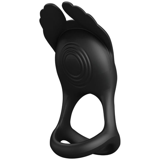 Pretty Love Male Pretty Love - Silas Vibrant Penis Ring 7 Vibrations Black Silicone