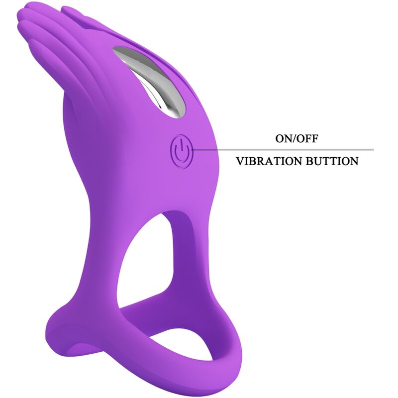 Pretty Love Male Pretty Love - Silas Vibrant Penis Ring 7 Vibrations Purple Silicone