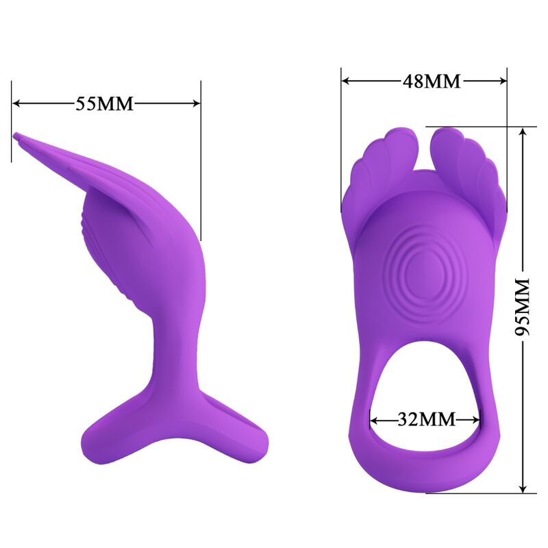 Pretty Love Male Pretty Love - Silas Vibrant Penis Ring 7 Vibrations Purple Silicone