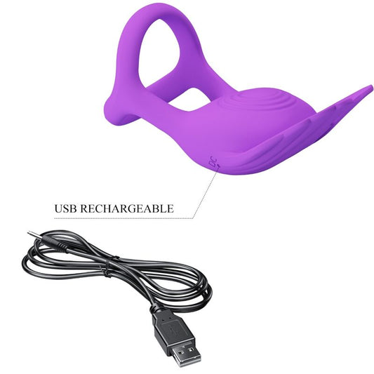 Pretty Love Male Pretty Love - Silas Vibrant Penis Ring 7 Vibrations Purple Silicone