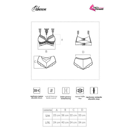 Livco Corsetti Sets Livco Corsetti Fashion - Palmenom Lc 90614 Sujetador + Panty Negro