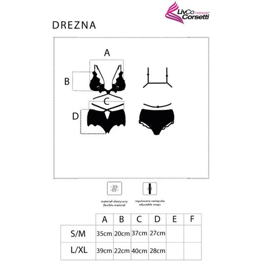 Livco Corsetti Sets Livco Corsetti Fashion - Drezna Lc 90733 Sujetador + Panty Negro