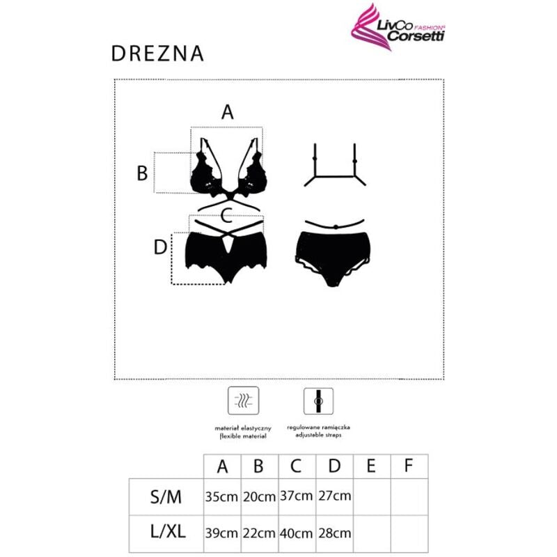 Livco Corsetti Sets Livco Corsetti Fashion - Drezna Lc 90733 Sujetador + Panty Negro