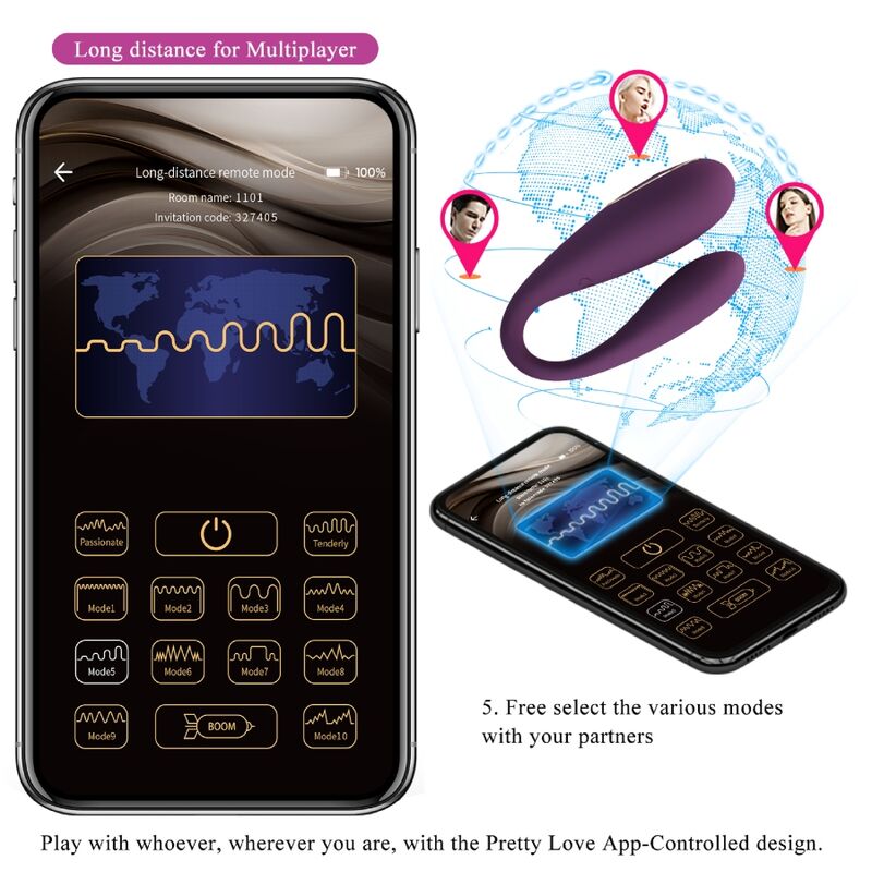 Pretty Love C-Type Pretty Love - August Remote Global Double Pleasure Vibrator