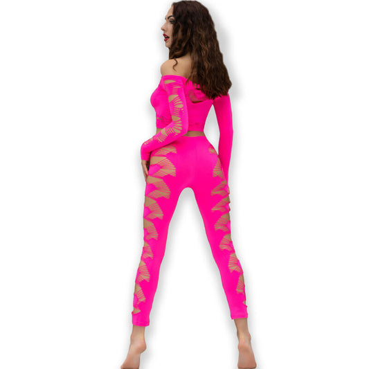 Chilirose Sets Chilirose - Cr 4632 Top & Pant Fuchsia S/L