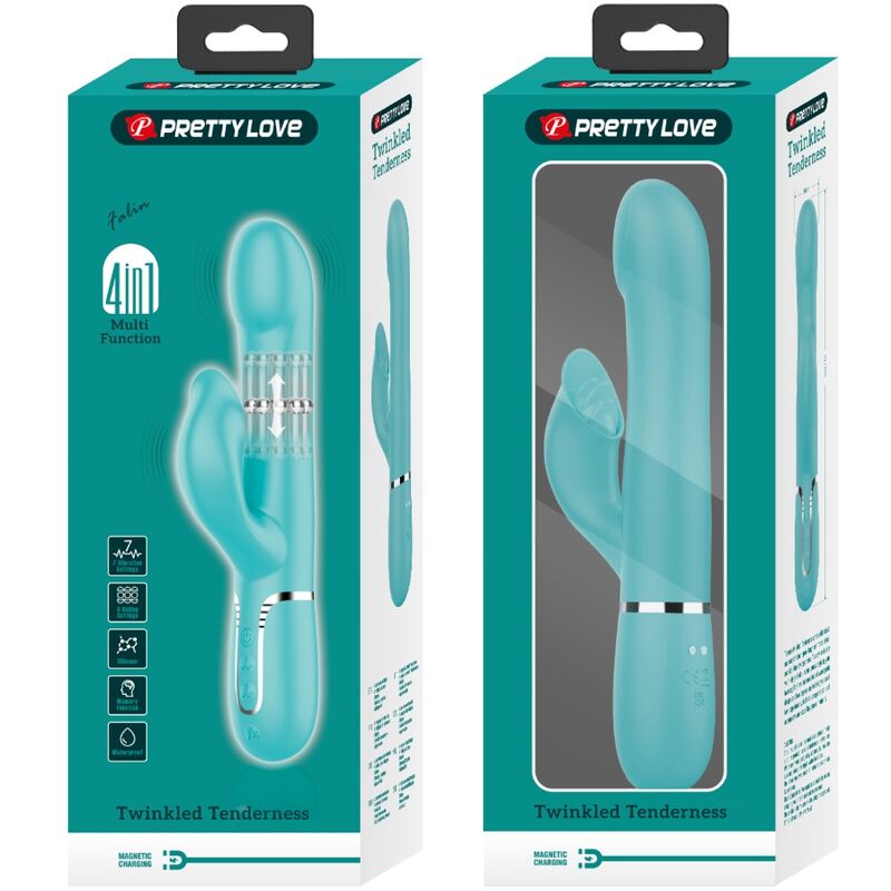 Pretty Love Flirtation Pretty Love - Rabbit Vibrator Pearls Aqua Green