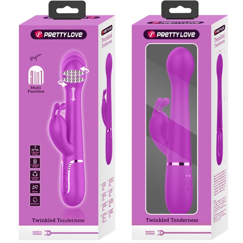 Pretty Love Flirtation Pretty Love - Dejon Rabbit Vibrator 3 In 1 Multifunction Violet