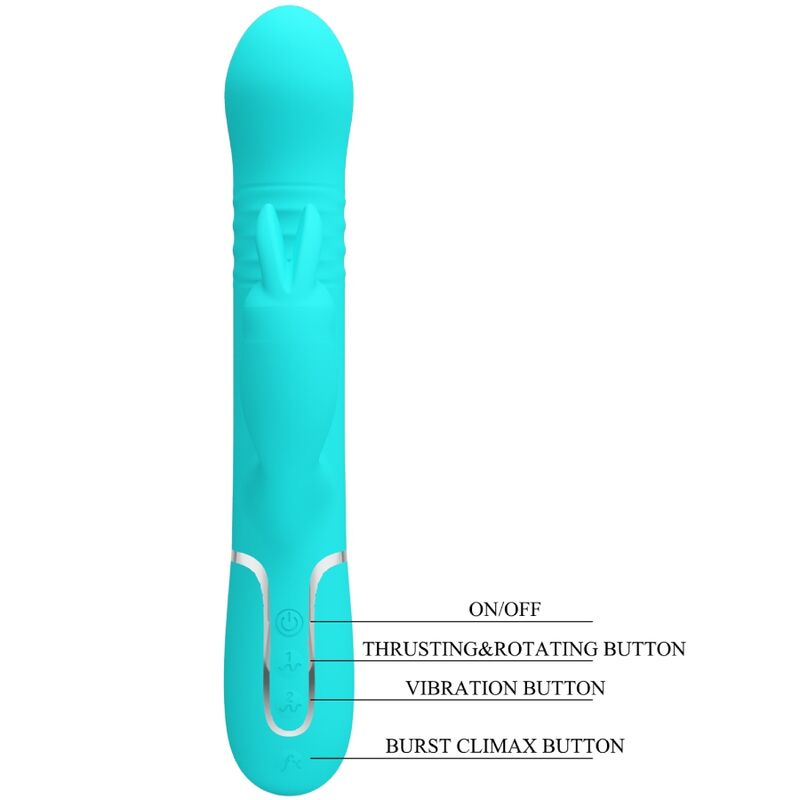 Pretty Love Flirtation Pretty Love - Coale Rabbit Vibrator Pearls Aqua Green
