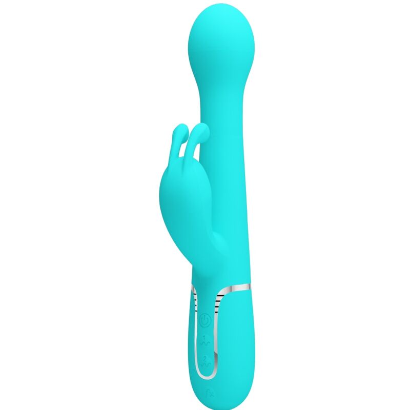 Pretty Love Flirtation Pretty Love - Dejon Rabbit Vibrator 3 In 1 Multifunction Aqua Green
