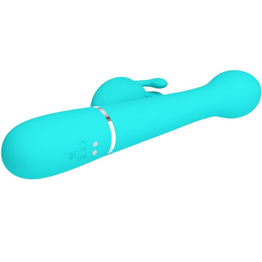 Pretty Love Flirtation Pretty Love - Dejon Rabbit Vibrator 3 In 1 Multifunction Aqua Green