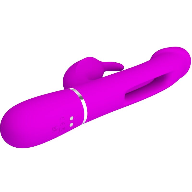 Pretty Love Flirtation Pretty Love - Kampas Rabbit 3 In 1 Multifunction Vibrator With Tongue Fuchsia