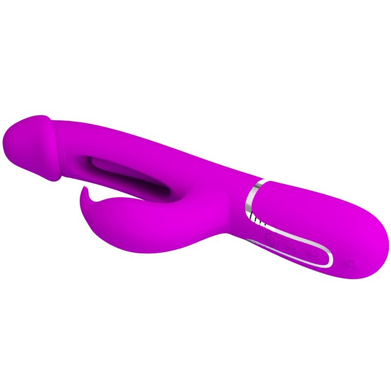Pretty Love Flirtation Pretty Love - Kampas Rabbit 3 In 1 Multifunction Vibrator With Tongue Fuchsia