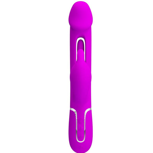 Pretty Love Flirtation Pretty Love - Kampas Rabbit 3 In 1 Multifunction Vibrator With Tongue Fuchsia