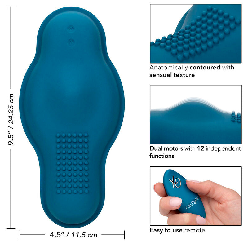 Calexotics Rider Massager Double Motor Remote Control Blue