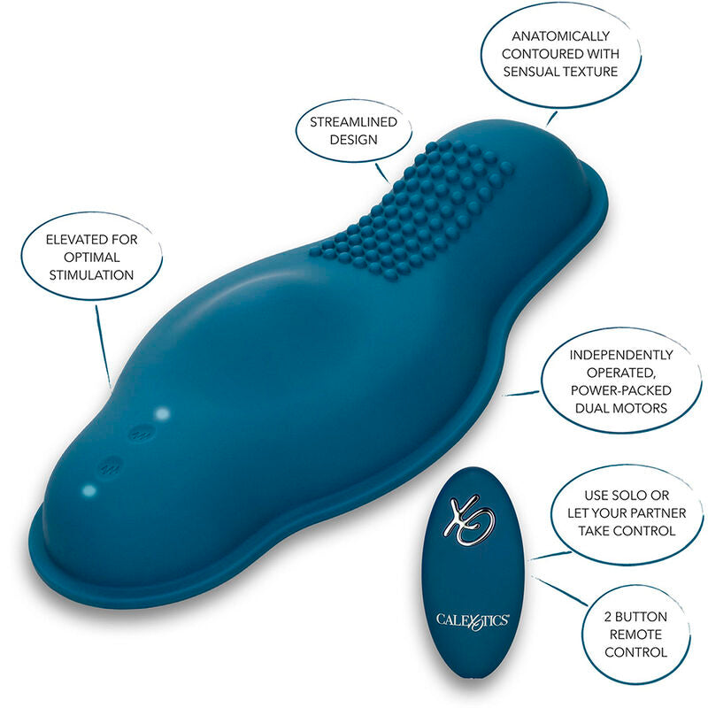 Calexotics Rider Massager Double Motor Remote Control Blue