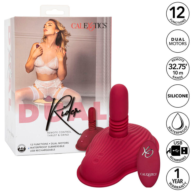 Calexotics Rider Massager Double Motor Remote Control Red