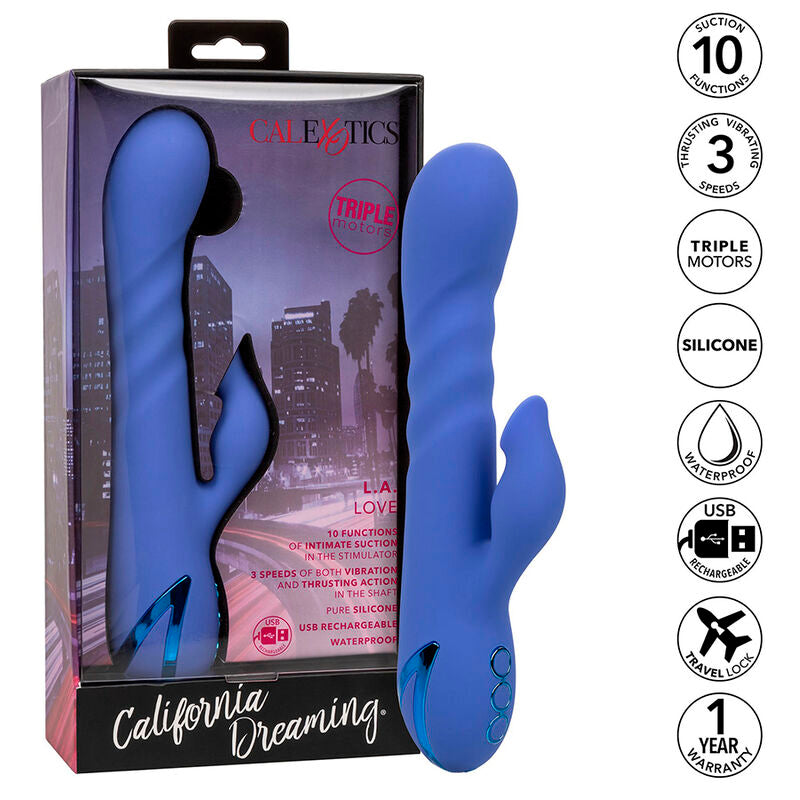Calexotics L.a Love Vibrator & Sucker Blue By California Dreaming