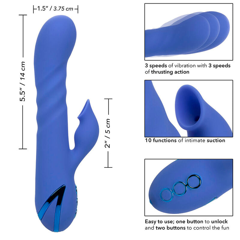 Calexotics L.a Love Vibrator & Sucker Blue By California Dreaming