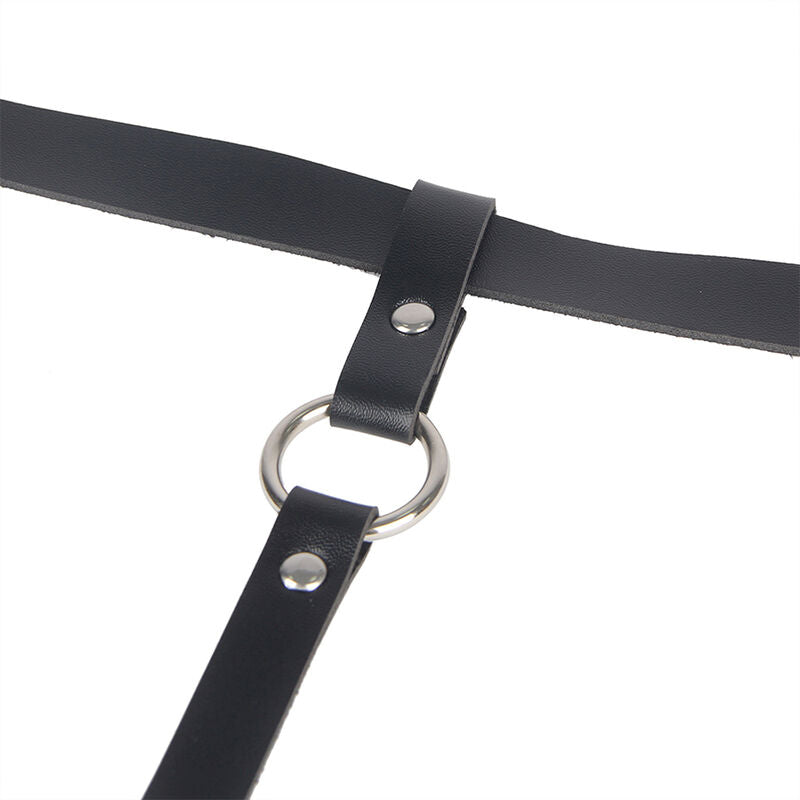 Subblime Fetish Subblime - Leather Chainleg Harness Black One Size