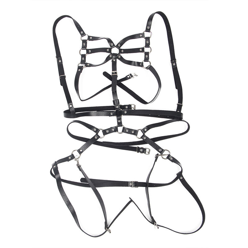 Subblime Fetish Body Harness Leather Black