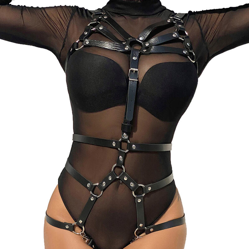 Subblime Fetish Body Harness Leather Black