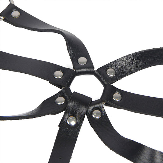 Subblime Fetish Body Harness Leather Black