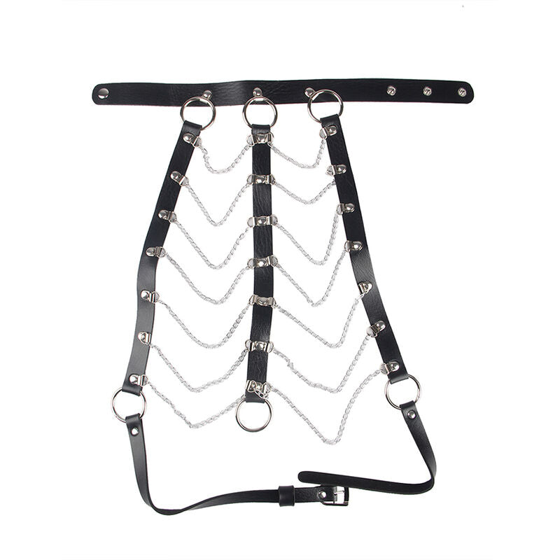 Subblime Fetish Subblime - Chest Harness Leather Chains Black One Size