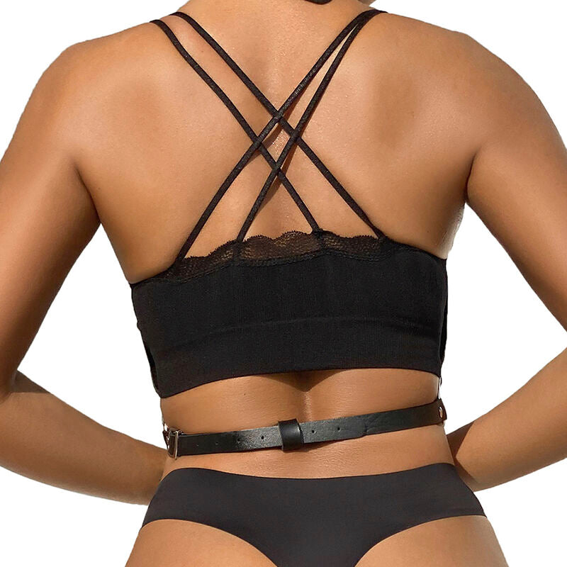 Subblime Fetish Subblime - Chest Harness Leather Chains Black One Size