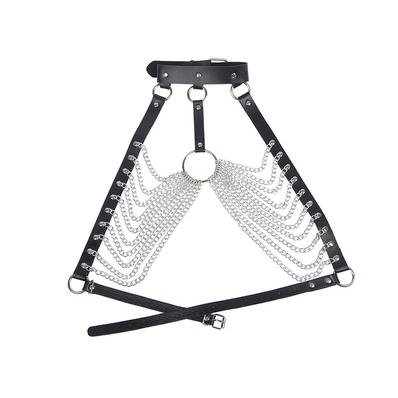 Subblime Fetish Subblime - Chest Harness With Big Ring Chains One Size