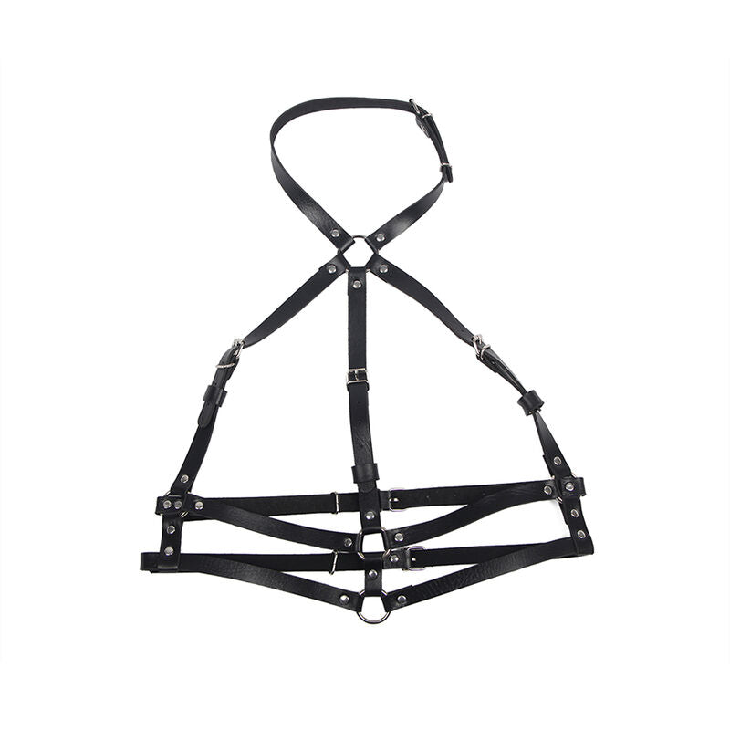 Subblime Fetish Subblime - Leather Ring Chest Harness Black One Size