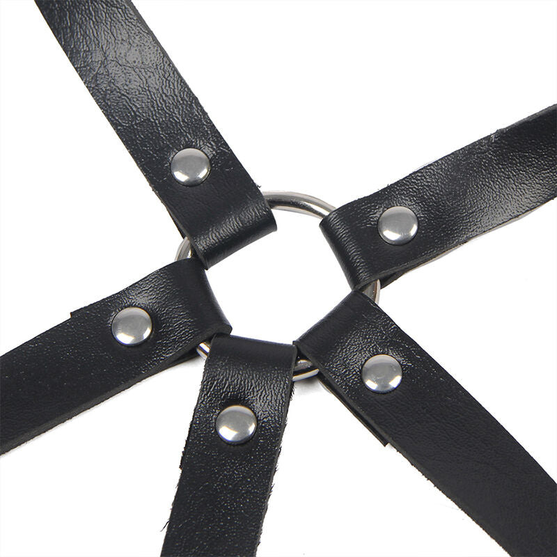 Subblime Fetish Subblime - Leather Ring Chest Harness Black One Size