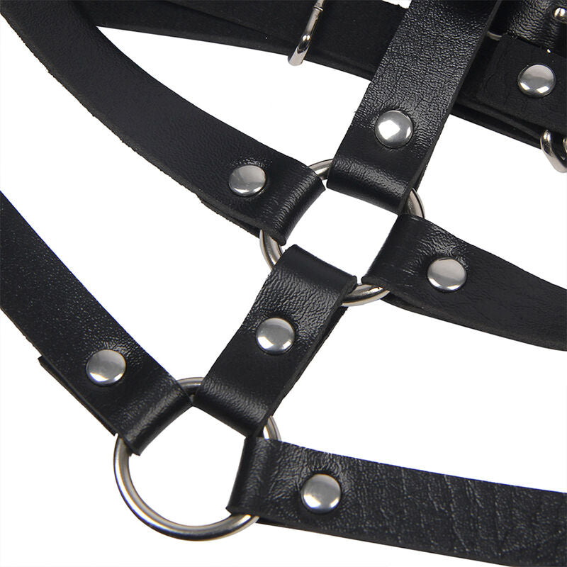 Subblime Fetish Subblime - Leather Ring Chest Harness Black One Size