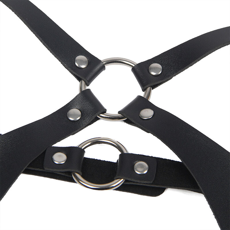 Subblime Fetish Subblime - Full Body Harness With Leather Buckles Black One Size