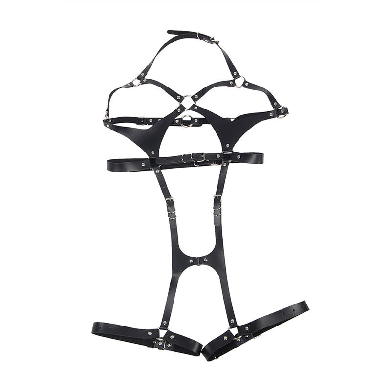 Subblime Fetish Subblime - Full Body Harness With Leather Buckles Black One Size