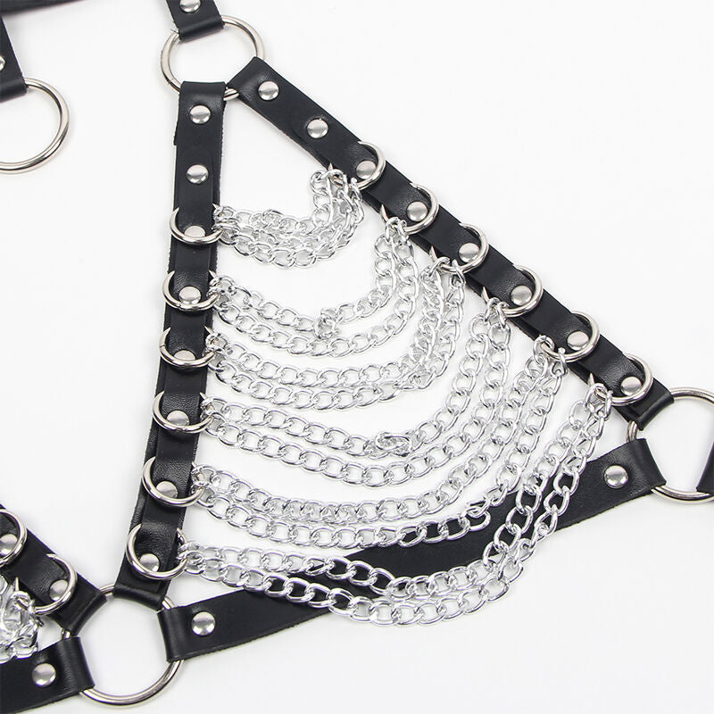 Subblime Fetish Subblime - Harness Bra And Necklace With Chains One Size