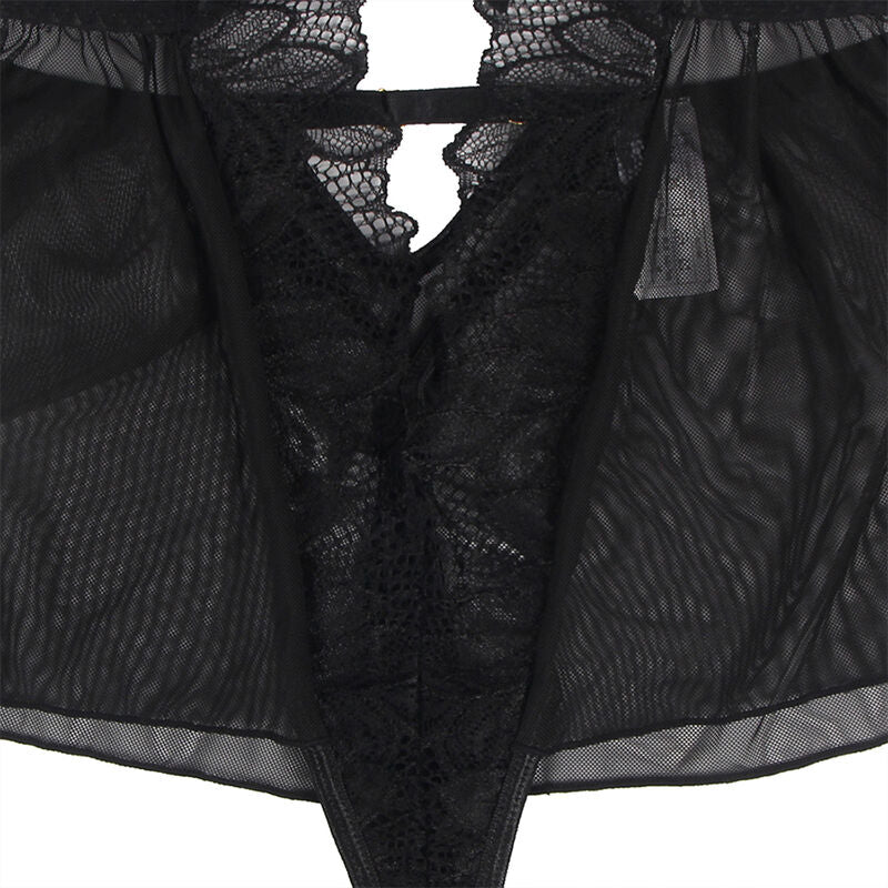Subblime Bodies Subblime - Teddy Cuello Halter Espalda Descubierta Encaje Negro S/M