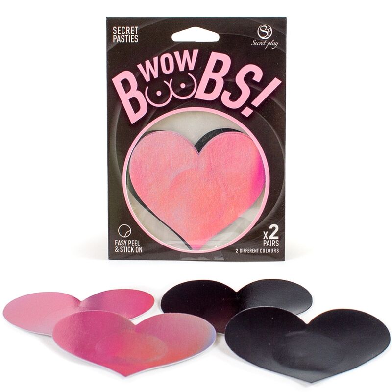 Secretplay 100% Fetish Secret Play - Wow Boobs! Heart Nipple Covers