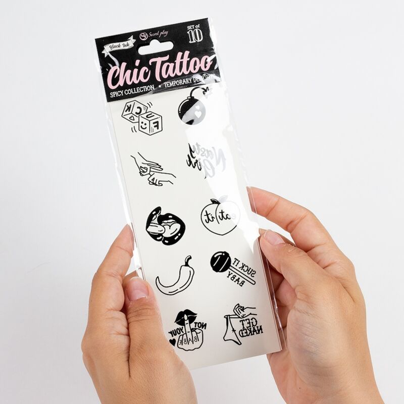 Secretplay Secret Play - Set Of 10 Spicy Collection Temporary Tattoos